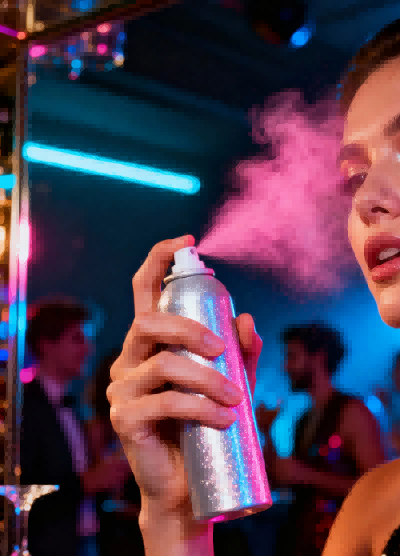Qual è il principio alla base dello spray per l'impostazione del trucco?