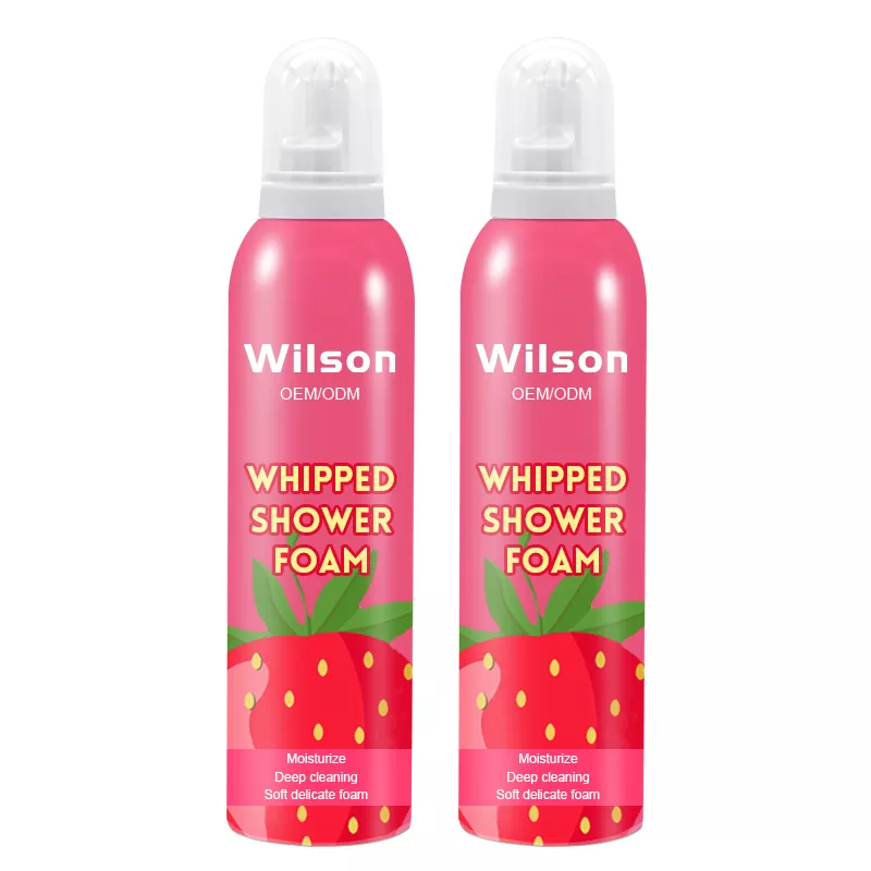 Schiuma doccia lenitiva con fragranza duratura alla fragola